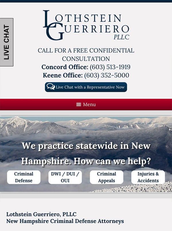 Mobile Friendly Law Firm Webiste for Lothstein Guerriero, PLLC