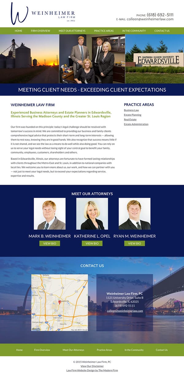 Law Firm Website for Weinheimer Law Firm, PC