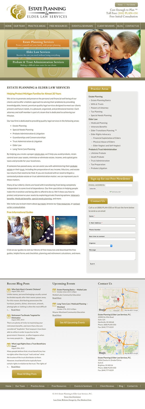 Law Firm Website for Estate Planning & Elder Law Services, P.C.