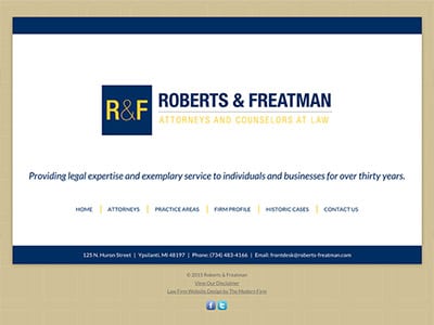 Law Firm Website design for Roberts & Freatman