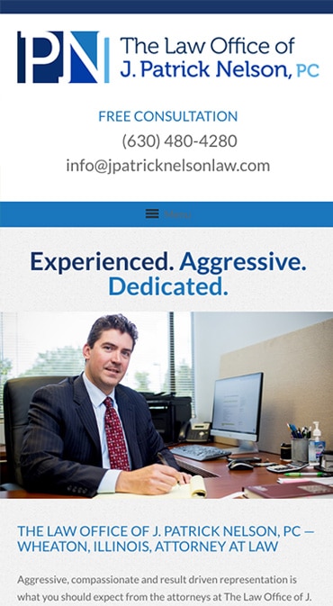 Responsive Mobile Attorney Website for The Law Office of J. Patrick Nelson, PC