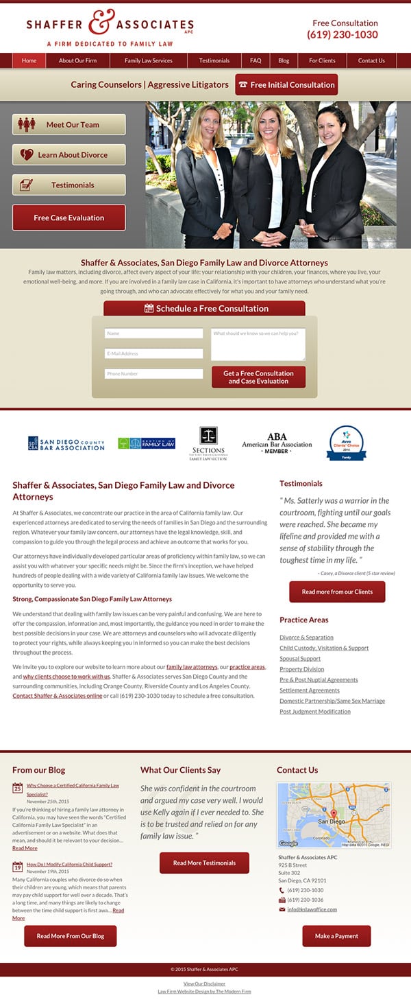 Law Firm Website Design for Shaffer & Associates APC