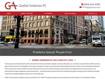 Law Firm Website design for Goebel Anderson PC