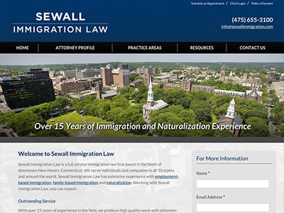Law Firm Website design for Sewall Immigration Law
