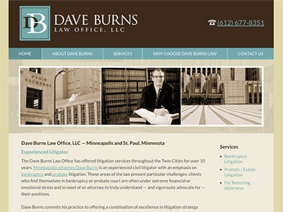 Law Firm Website design for Dave Burns Law