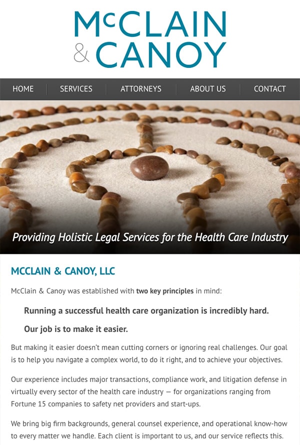 Mobile Friendly Law Firm Webiste for McClain & Canoy, LLC
