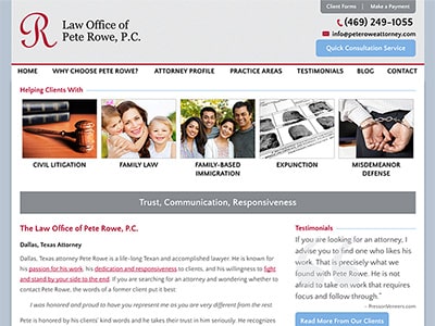 Law Firm Website design for Law Office of Pete Rowe,…