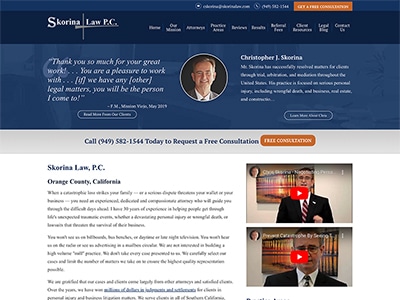 Law Firm Website design for Skorina Law, P.C.