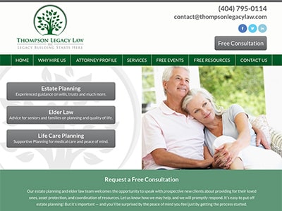 Law Firm Website design for Thompson Legacy Law, LLC