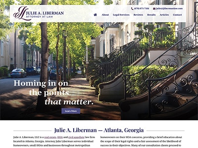 Law Firm Website design for Julie A. Liberman, LLC