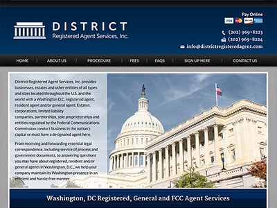 Law Firm Website design for District Registered Agent…