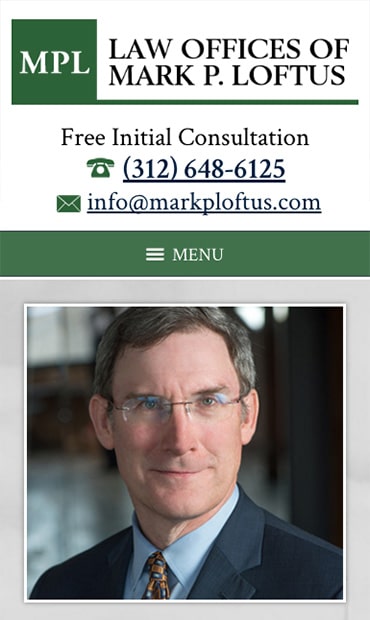 Responsive Mobile Attorney Website for Law Offices of Mark P. Loftus