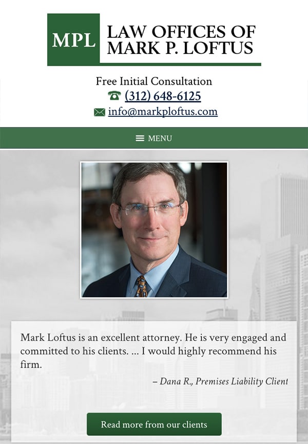 Mobile Friendly Law Firm Webiste for Law Offices of Mark P. Loftus