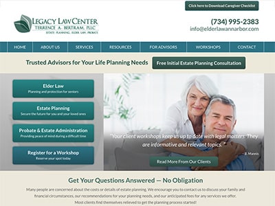 Law Firm Website design for Legacy Law Center