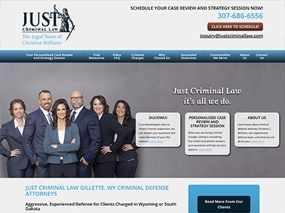 Law Firm Website design for Just Criminal Law