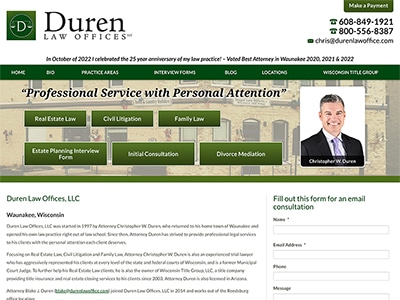 Law Firm Website design for Duren Law Offices, LLC