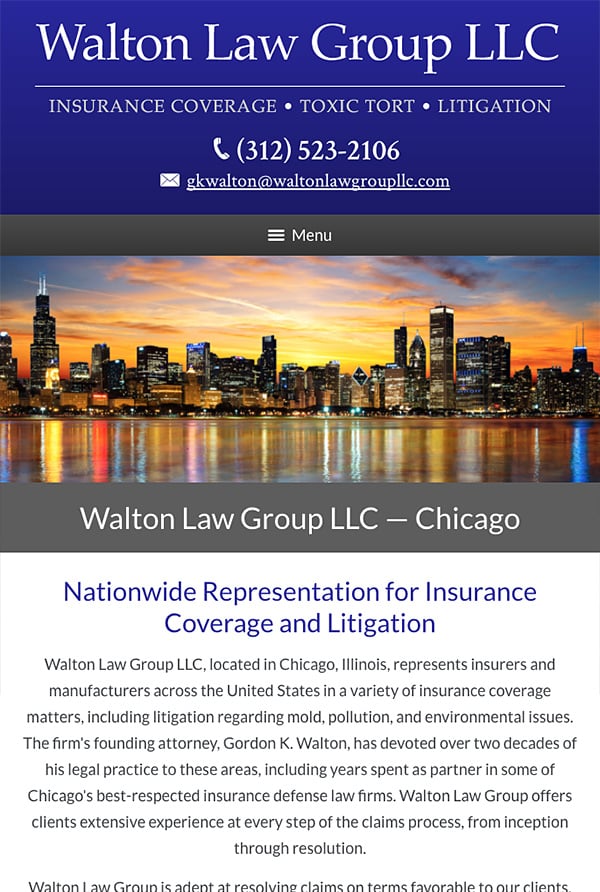 Mobile Friendly Law Firm Webiste for Walton Law Group LLC 