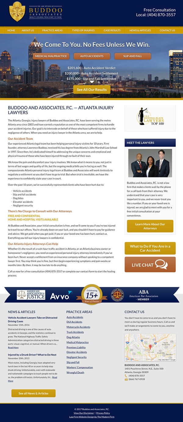 Law Firm Website Design for Buddoo and Associates, P.C.