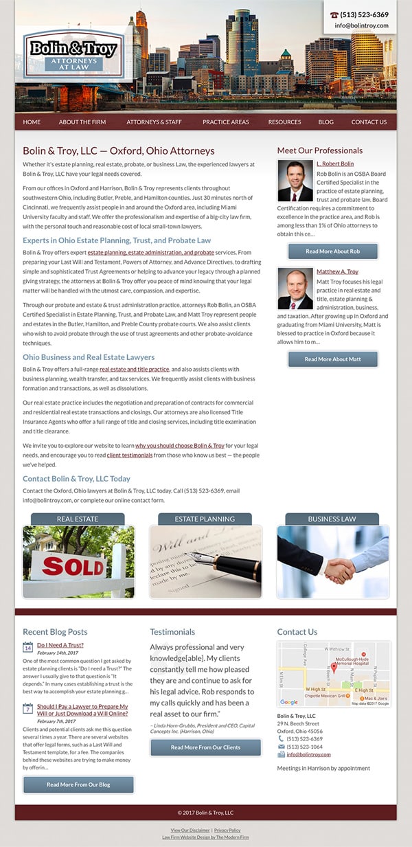 Law Firm Website Design for Bolin & Troy, LLC