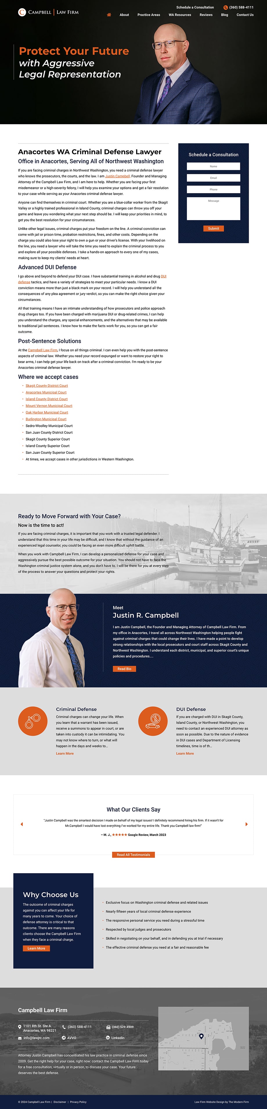Law Firm Website Design for Campbell Law Firm