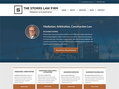 Law Firm Website design for The Storrs Law Firm
