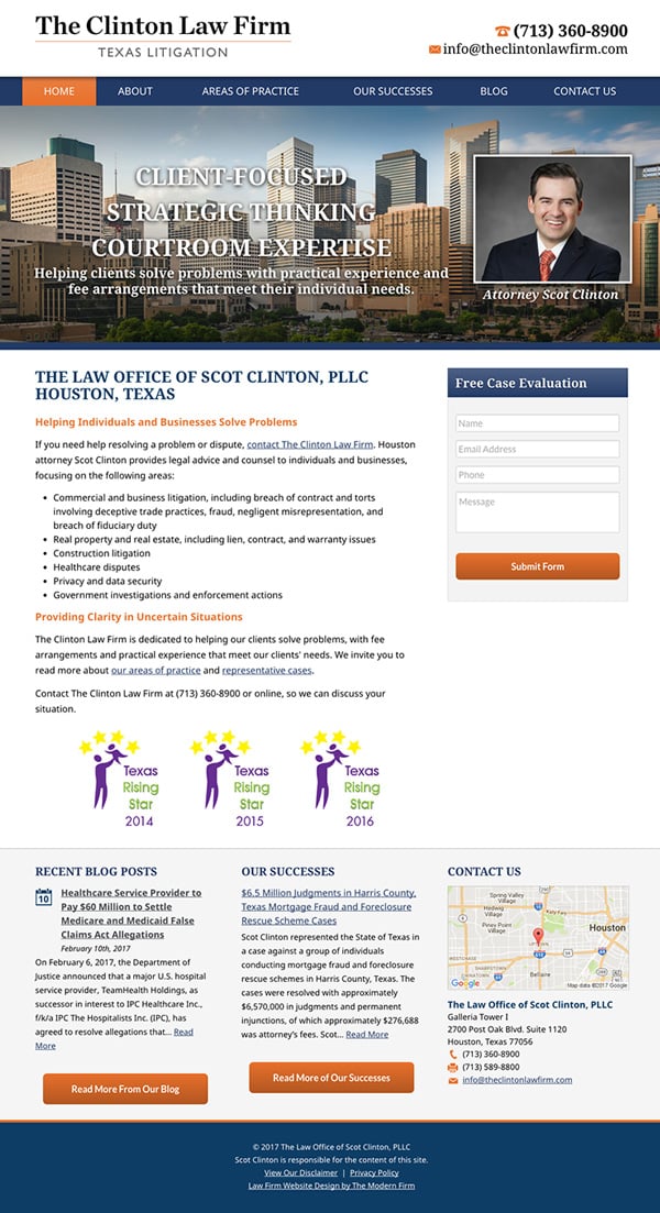 Law Firm Website Design for The Law Office of Scot Clinton, PLLC