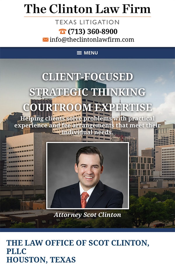 Mobile Friendly Law Firm Webiste for The Law Office of Scot Clinton, PLLC
