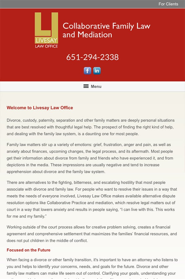Mobile Friendly Law Firm Webiste for Livesay Law Office