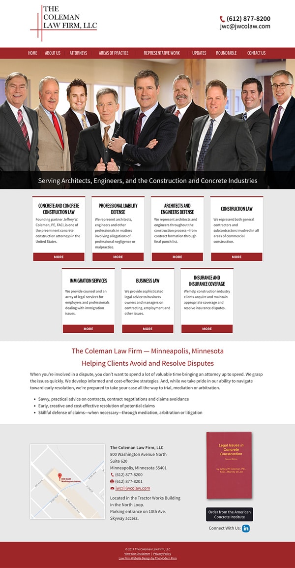 Law Firm Website Design for The Coleman Law Firm, LLC