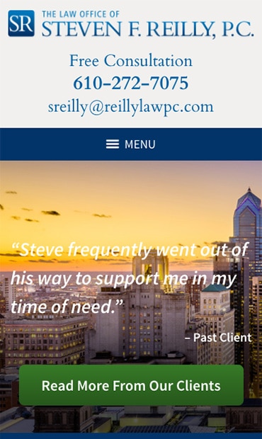 Responsive Mobile Attorney Website for Steven F. Reilly, PC