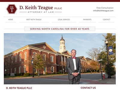 Law Firm Website design for D. Keith Teague PLLC