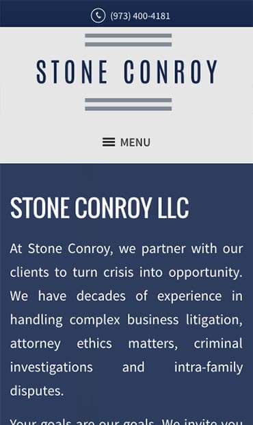 Responsive Mobile Attorney Website for Stone Conroy LLC