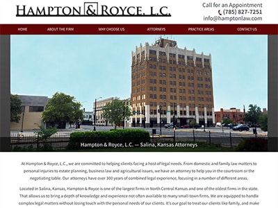 Law Firm Website design for Hampton & Royce, L.C.