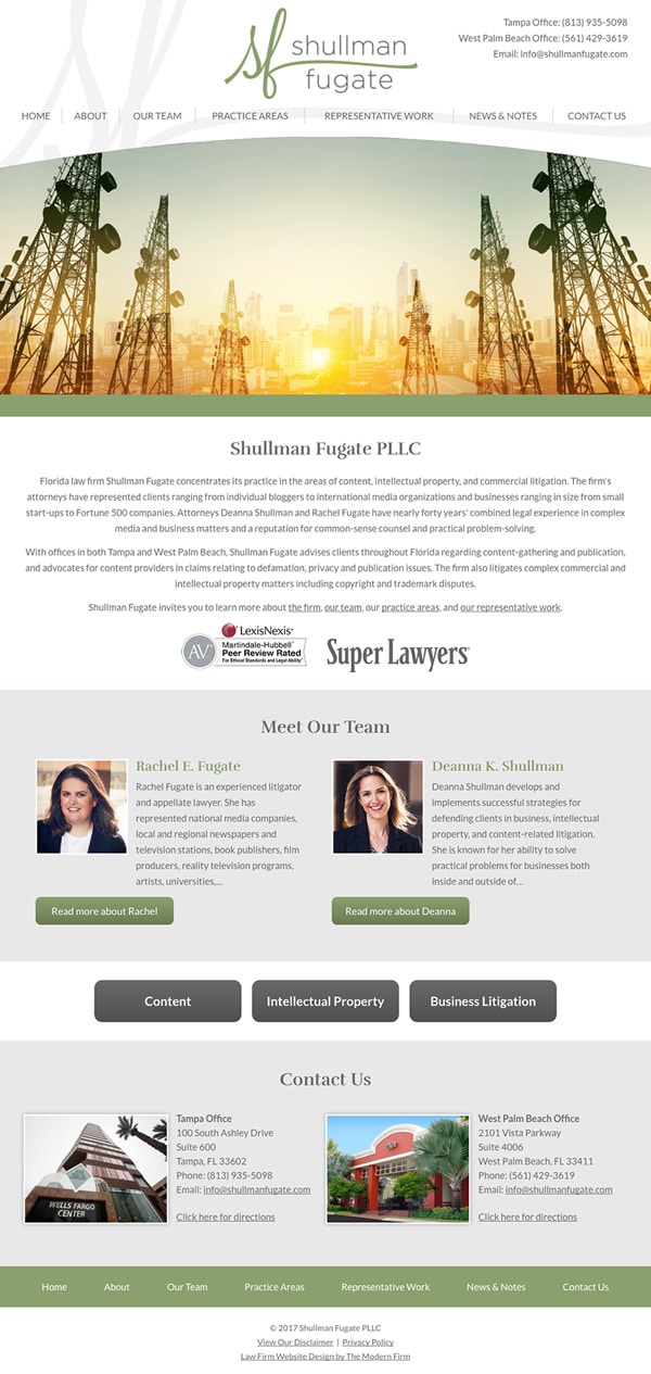 Law Firm Website Design for Shullman Fugate PLLC