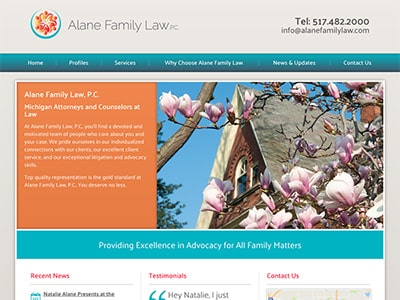 Law Firm Website design for Alane Family Law. P.C.