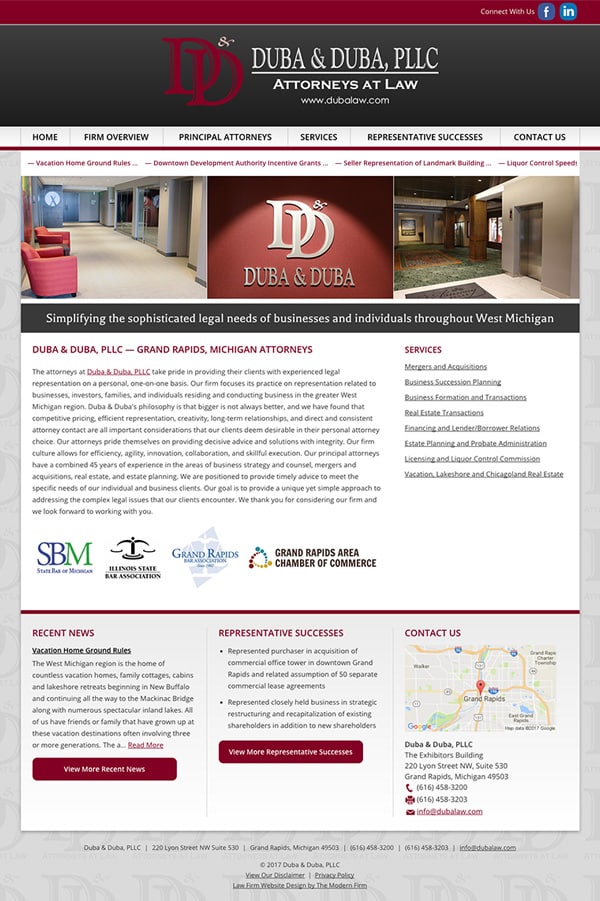 Law Firm Website for Duba & Duba, PLLC