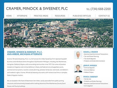 Law Firm Website design for Cramer, Minock & Sweeney…