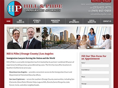 Law Firm Website design for Hill & Piibe, Immigration…
