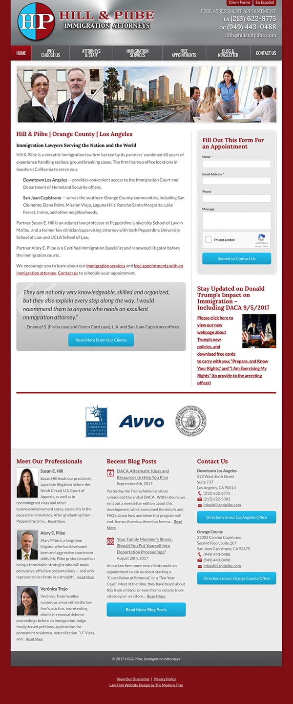 Los Angeles CA Immigration Law Firm Website Design