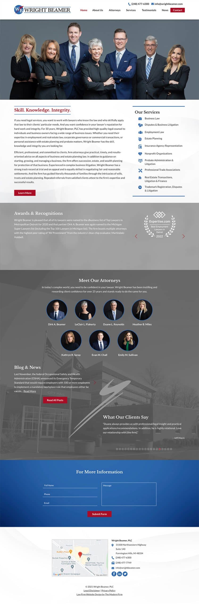 Law Firm Website for Wright Beamer, PLC