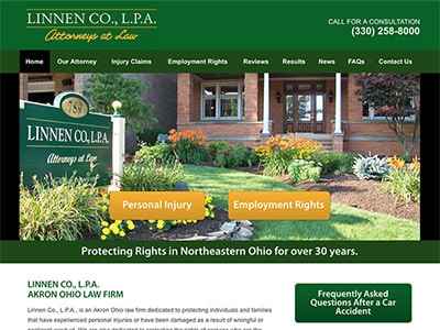 Law Firm Website design for Linnen Co., L.P.A.
