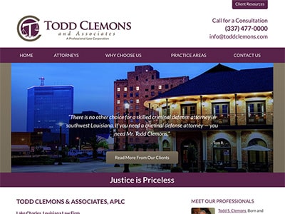Law Firm Website design for Todd Clemons & Associates…