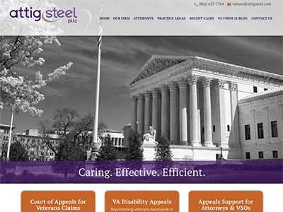 Law Firm Website design for Attig Curran Steel, PLLC