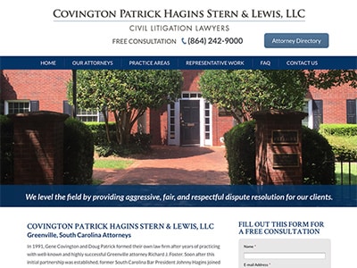Law Firm Website design for Covington Patrick Hagins…