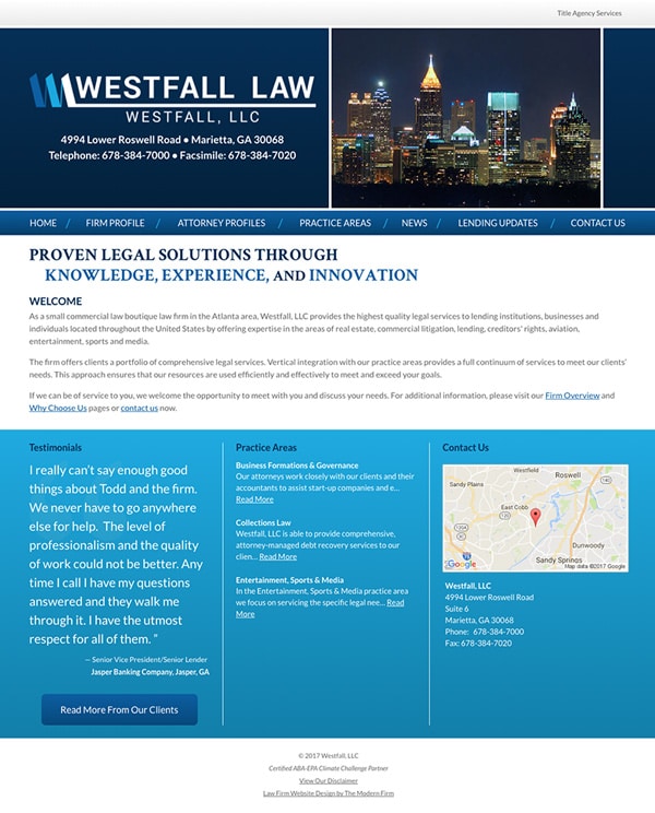 Law Firm Website for Westfall, LLC