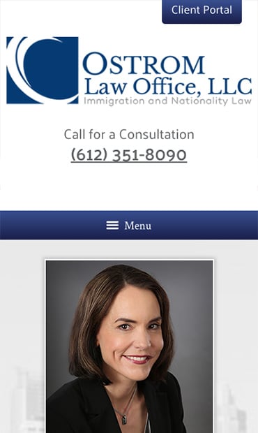 Responsive Mobile Attorney Website for Ostrom Law Office
