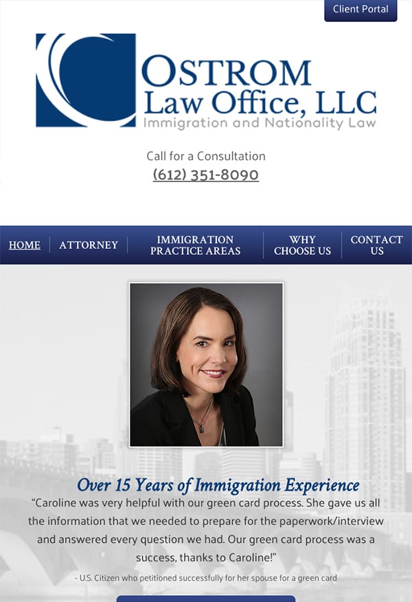 Mobile Friendly Law Firm Webiste for Ostrom Law Office