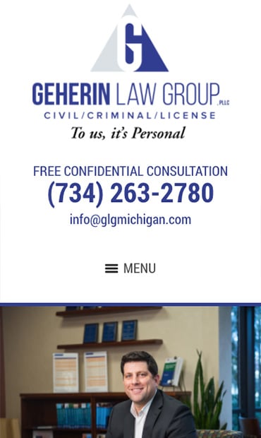 Responsive Mobile Attorney Website for Geherin Law Group, PLLC