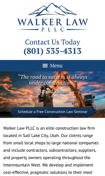 Responsive Mobile Attorney Website for Walker Law PLLC