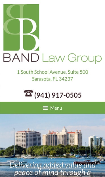 Responsive Mobile Attorney Website for Band Law Group